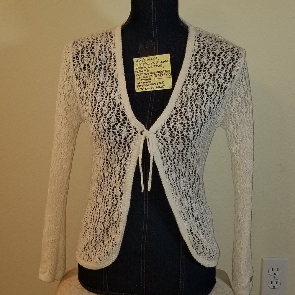 🌍#819 NWOT Columbia PS White Eyelet Cotton Cardigan - Picture 1 of 16
